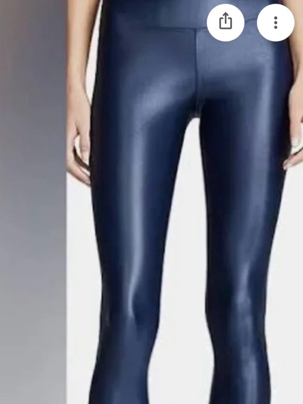 Koral Navy High-Shine Faux Leather Leggings